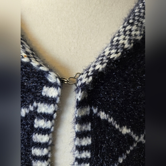 Picadilly Women’s Hooded Knit Cardigan Sweater Coatigan M Geometric Longline - Picture 5 of 6